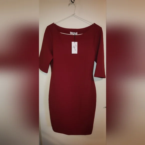 Spurr Essential Stretch Dress - Size 16 Burgundy - Picture 1 of 5